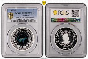 2020-P $1 Year of the Mouse Opal Ag PR70DCAM