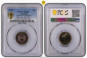 2018 $2 Queen's Coronation Colorized 30th Ann. $2 Coin MS66