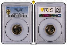 2018 $2 3rd Portrait 30th Ann. $2 Coin MS67