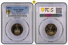 2016 $1 50 Yrs Decimal Currency MS68