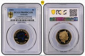 2001 $1 Centenary-Colorized PR69DCAM