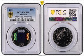 2011 50C Triple Zero Anniversary Colorized MS69