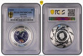 2018 $5 The Earth PR70DCAM