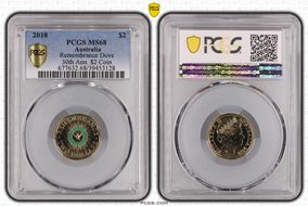 2018 $2 Remembrance Dove Colorized 30th Ann. $2 Coin MS68