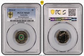 2014-C $2 Remembrance Colorized MS69