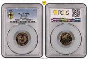 2013 $2 Coronation Colorized MS67