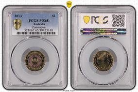 2013 $2 Coronation Colorized MS65