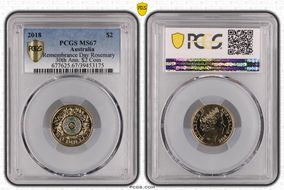 2018 $2 Remembrance Day Rosemary 30th Ann. $2 Coin Colorized MS67