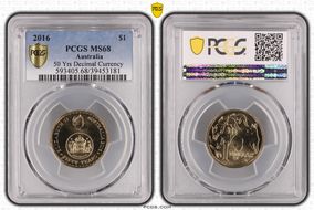 2016 $1 50 Yrs Decimal Currency MS68