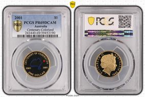 2001 $1 Centenary-Colorized PR69DCAM