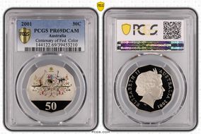 2001 50C Centenary of Federation Colorized PR69DCAM
