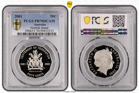 2001 50C Norfolk Island PR70DCAM
