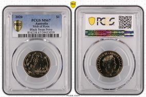 2020 $1 Mob of Roos  Black Swan Privy MS67