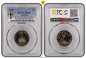 2016 $1 50 Yrs Decimal Currency MS66
