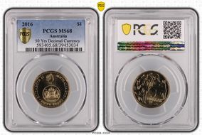 2016 $1 50 Yrs Decimal Currency MS68
