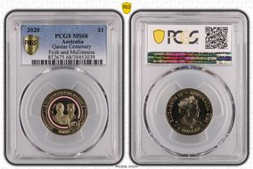 2020 $1 Qantas Centenary Fysh and McGinness MS68