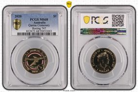 2020 $1 Qantas Centenary Boeing 747 MS68