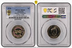 2020 $1 Qantas Centenary Airbus A380 MS69