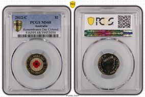 2012-C $2 Remembrance Day Colorized MS68