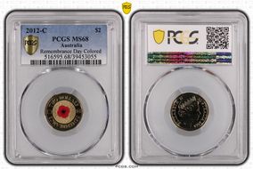 2012-C $2 Remembrance Day Colorized MS68