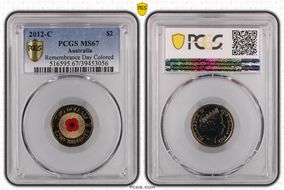 2012-C $2 Remembrance Day Colorized MS67