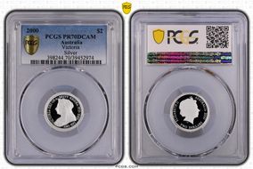 2000 $2 Victoria  Silver PR70DCAM