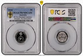 2016 5C 50 Yrs Decimal Currency PR70DCAM