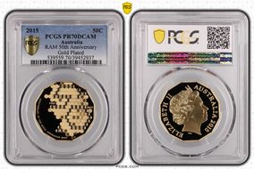2015 50C RAM 50th Anniversary Gold Plated PR70DCAM