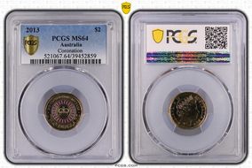 2013 $2 Coronation Colorized MS64