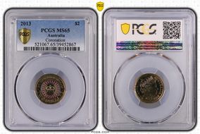 2013 $2 Coronation Colorized MS65