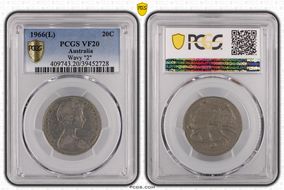 1966(L) 20C Wavy "2" VF20