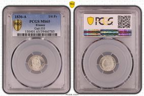 1836-A 1/4 Fr Gad-355 MS65