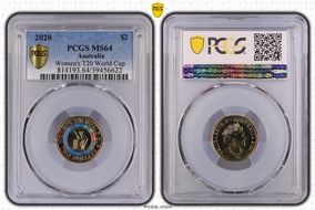 2020 $2 Women's T20 World Cup Colorized MS64