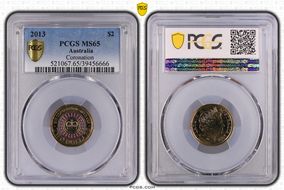 2013 $2 Coronation Colorized MS65