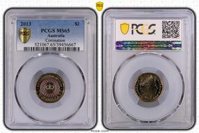 2013 $2 Coronation Colorized MS65