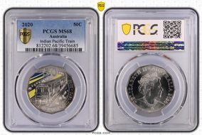 2020 50C Indian Pacific Train Colorized MS68