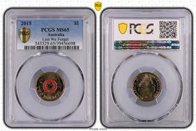 2015 $2 Lest We Forget Colorized MS65