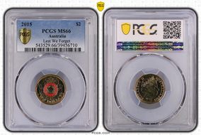 2015 $2 Lest We Forget Colorized MS66