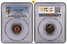 2015 $2 Lest We Forget Colorized MS66