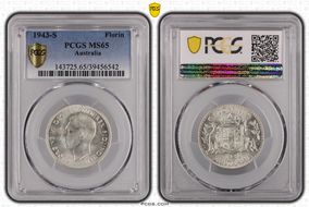 1943-S Florin KM-40  Ag MS65