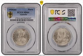 1936(m) Florin KM-27  Ag MS64