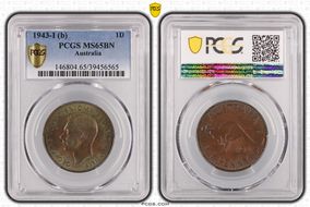 1943-I (b) 1D MS65BN