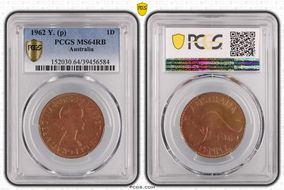 1962 Y. (p) 1D MS64RB