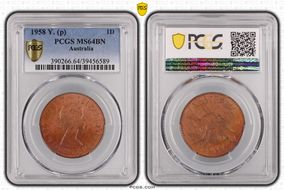 1958 Y. (p) 1D MS64BN