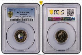 2020-C $2 75th Ann End of WWII Colorized MS68