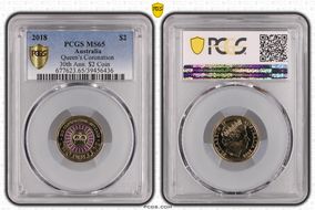 2018 $2 Queen's Coronation Colorized 30th Ann. $2 Coin MS65