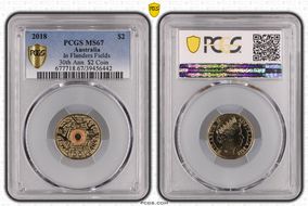 2018 $2 In Flanders Fields Colorized 30th Ann. $2 Coin MS67