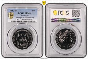 2013-M 50C Commonwealth Stamps Counterstamp MS69