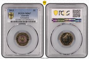 2013 $2 Coronation Colorized MS67