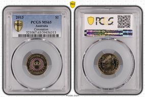 2013 $2 Coronation Colorized MS65
